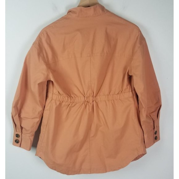 Universal Thread Women's Sz. XS Coral Drawstring Waist Button Up Utility Jacket - Picture 6 of 8